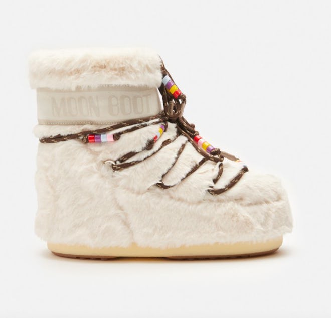 Icon Low Cream Faux-Fur Beads Boots