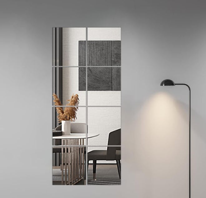Delma Glass Full Length Wall Mirror Tiles (4-Piece)