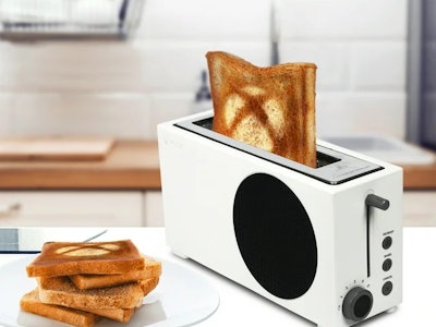 Xbox Series S toaster prints the Xbox logo on bread in six different toast levels