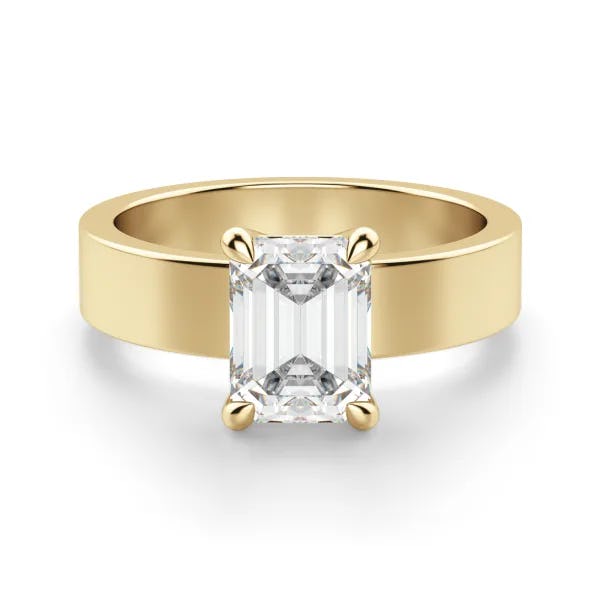 Basket Set Bold Emerald Cut Engagement Ring