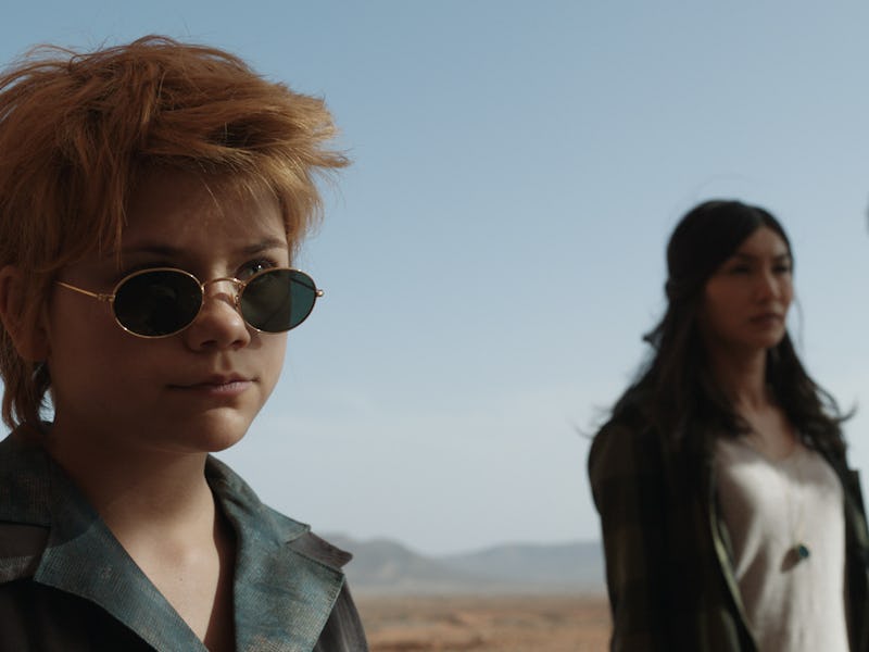 Sprite (Lia McHugh) and Sersi (Gemma Chan) in Marvel Studios' ETERNALS