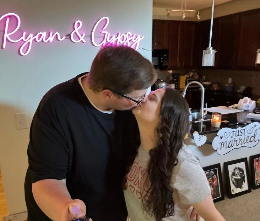 Gypsy Rose Blanchard and husband Ryan Scott Anderson rang in the New Year with a kiss on Instagram.