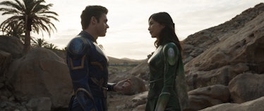 Richard Madden as Ikarus and Gemma Chan as Sersei in Marvel's Eternals