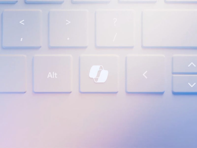 The new Copilot key for Windows 11 PC keyboards can be pressed to activate Windows 11's generative A...