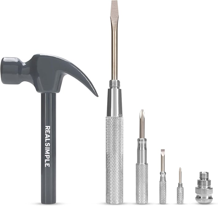 Real Simple 6-in-1 Hammer and Screwdriver Set
