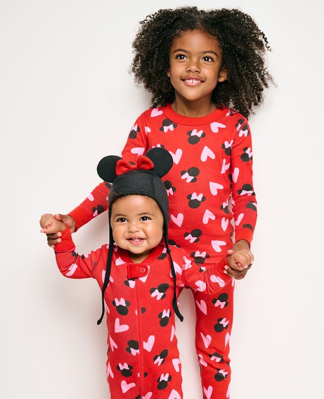 Cute valentine's day pjs for babies and kids: Hanna andersson Disney Minnie Mouse Long John Pajama S...