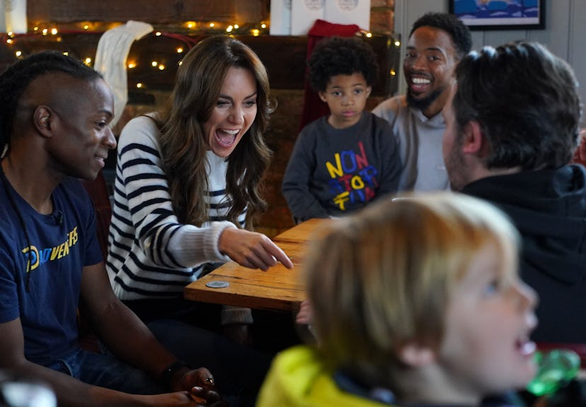 Kate Middleton attends the “Dadvengers” community event.