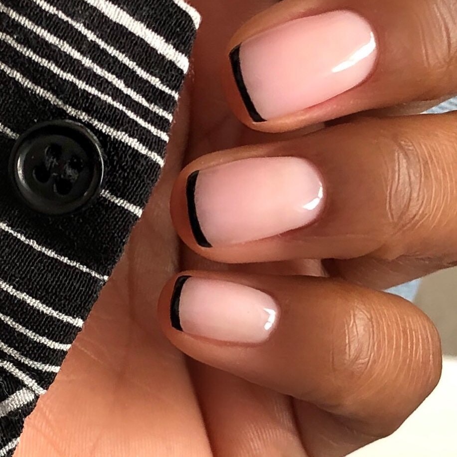 How to do a black French manicure at home