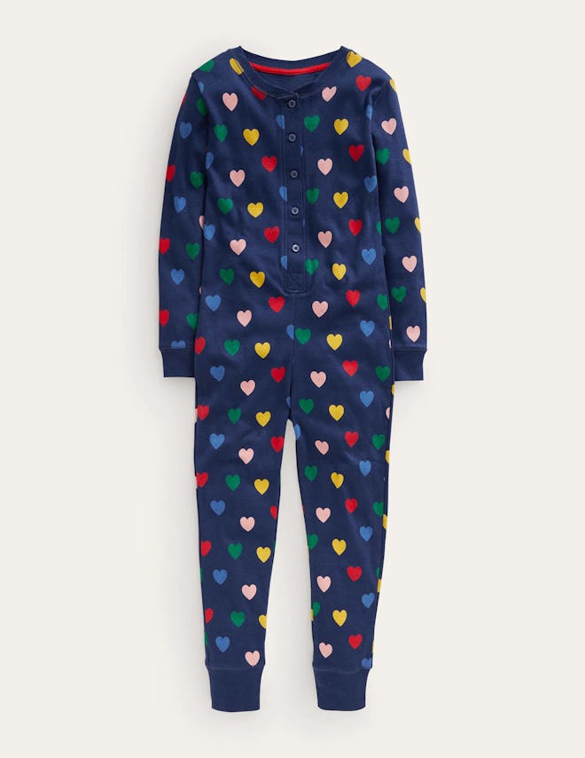 cute v-day pjs for kids: Snug All-In-One Pjs from Boden