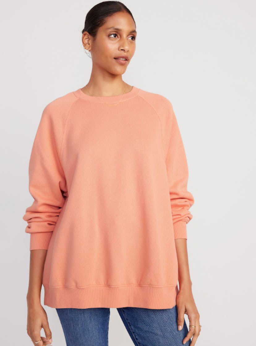 Women’s Peach Fuzz Oversized Tunic Sweatshirt
