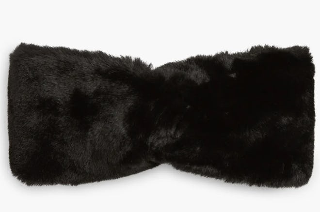 black faux fur headband