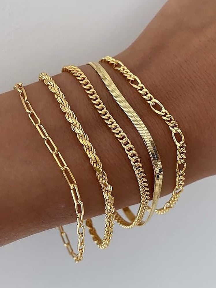 DEARMAY Gold Bracelets (5 Pieces)