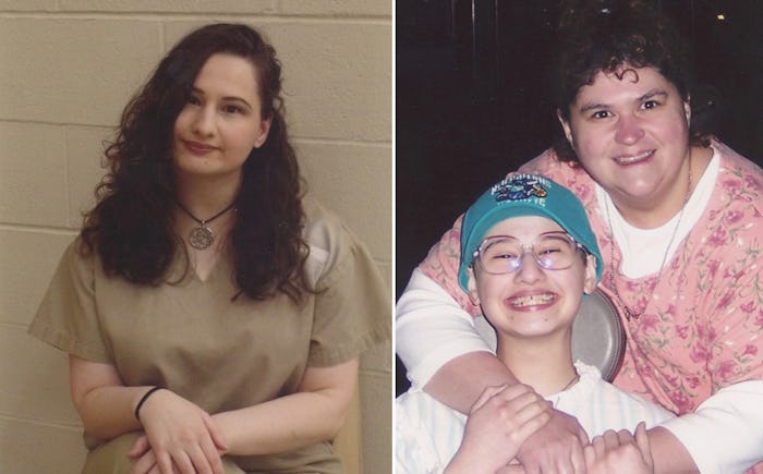 Gypsy Rose Blanchard as an adult in prison and as a child with her mother, Dee Dee. 