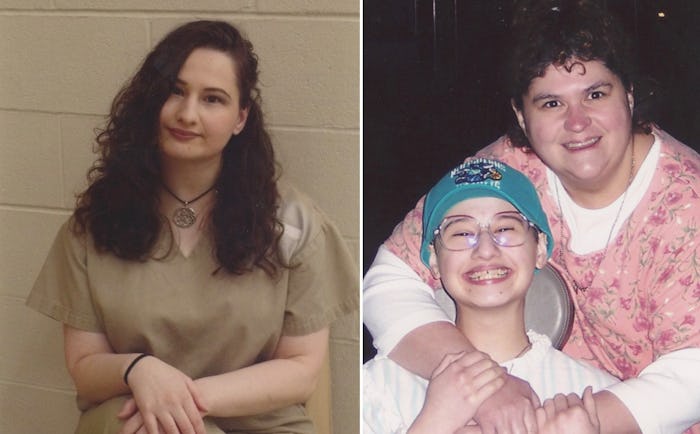 Gypsy Rose Blanchard as an adult in prison and as a child with her mother, Dee Dee.