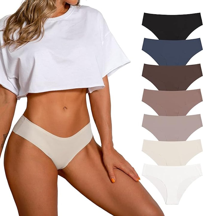 SHARICCA Seamless No-Show Bikini Panties (7-Pack)