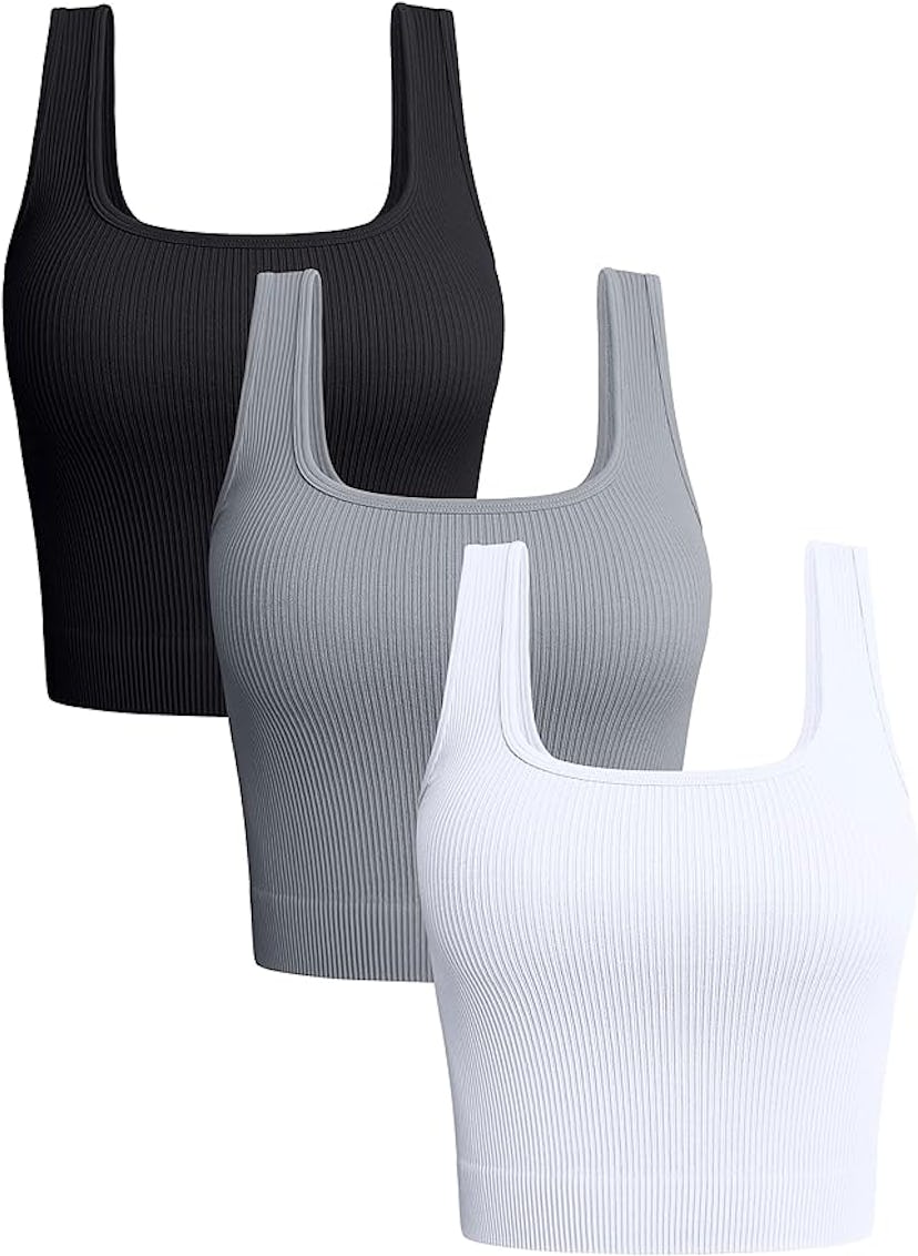 OQQ Ribbed Tank Tops (3-Pack)