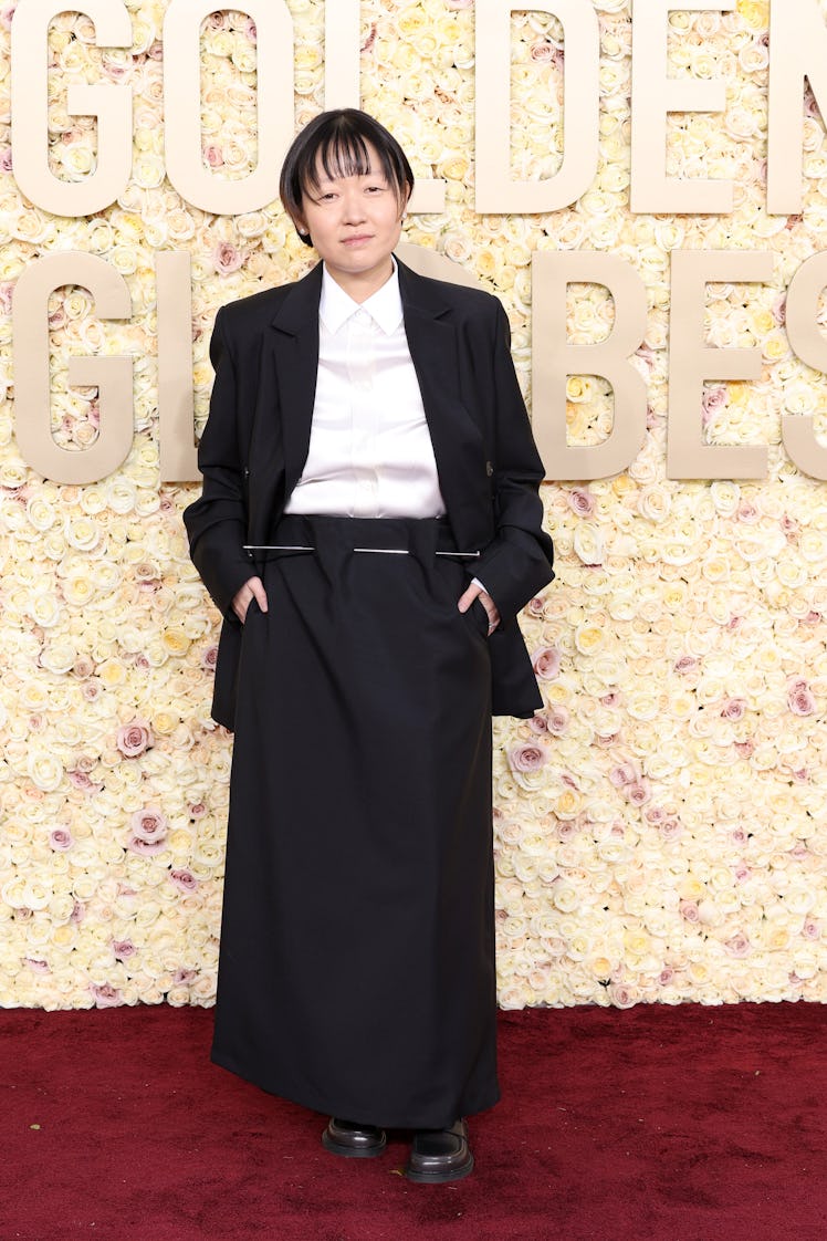 Celine Song attends the 81st Annual Golden Globe Awards at The Beverly Hilton on January 07, 2024 in...