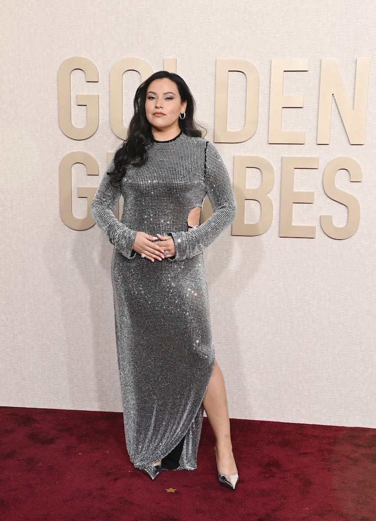JaNae Collins attends the 81st Annual Golden Globe Awards at The Beverly Hilton on January 07, 2024 ...