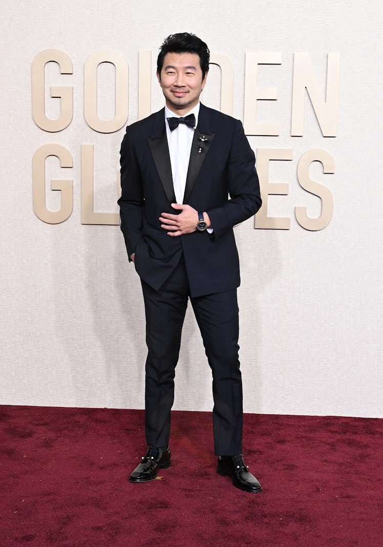 Simu Liu at the 81st Golden Globe Awards held at the Beverly Hilton Hotel on January 7, 2024 in Beve...