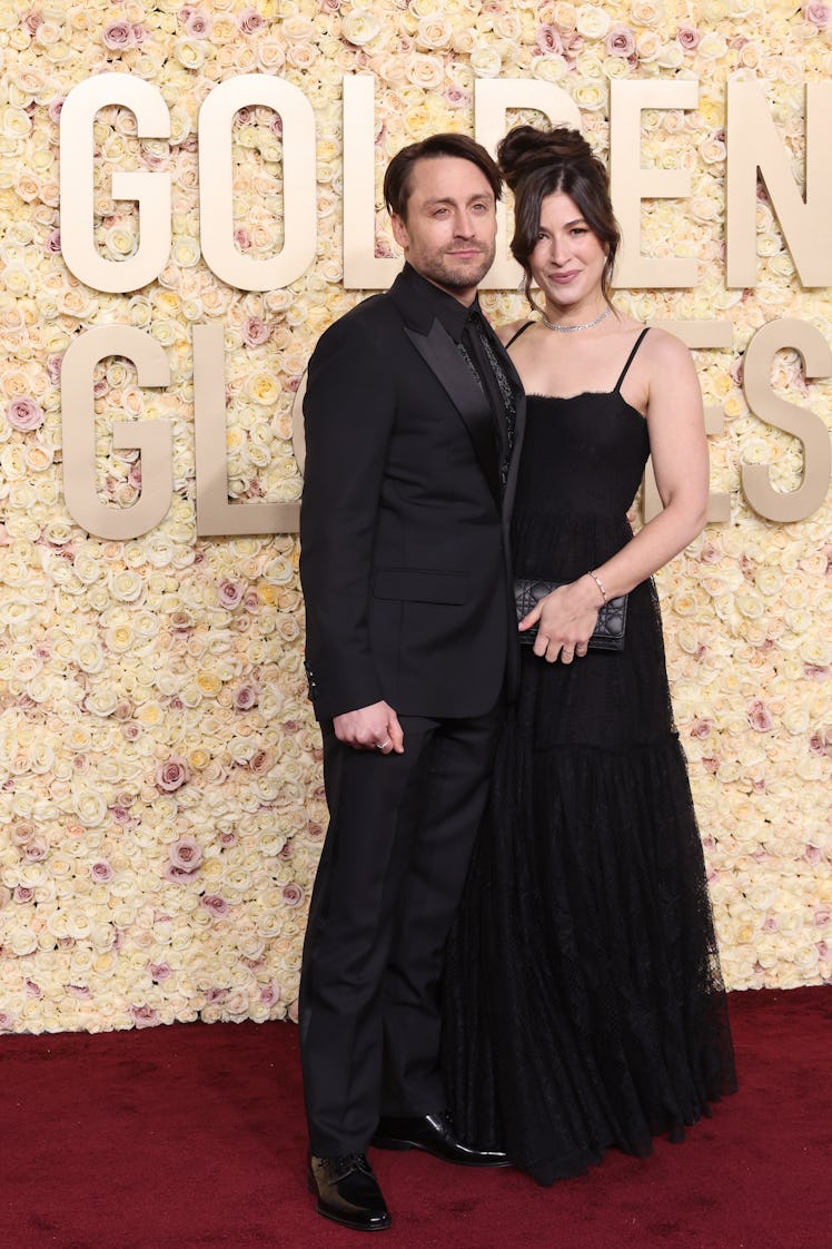 Kieran Culkin and Jazz Charton attend the 81st Annual Golden Globe Awards at The Beverly Hilton on J...