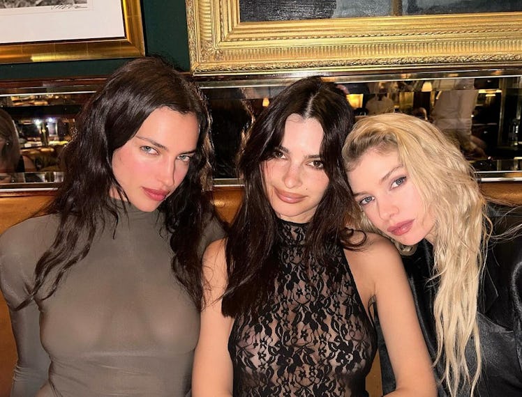 Irina Shayk, Emily Ratajkowski, and Stella Maxwell in a photo posted to Instagram.