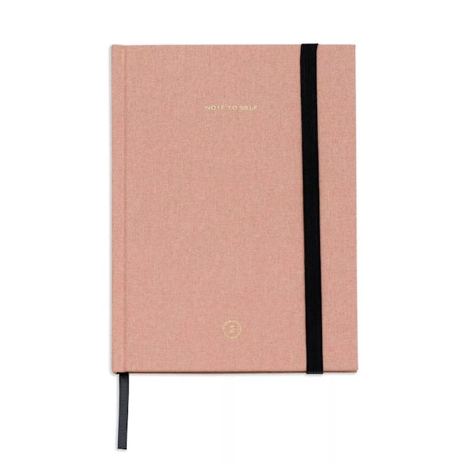 Lined Journal Pink Linen Note to Self