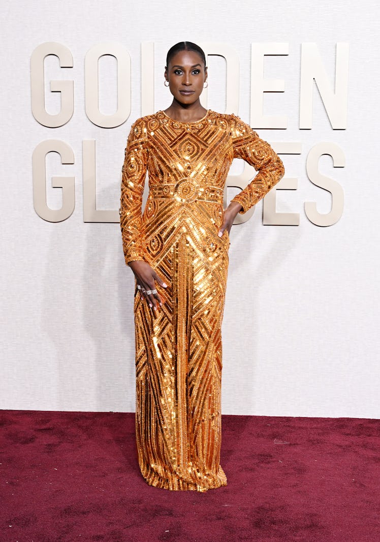 Issa Rae at the 81st Golden Globe Awards held at the Beverly Hilton Hotel on January 7, 2024 in Beve...
