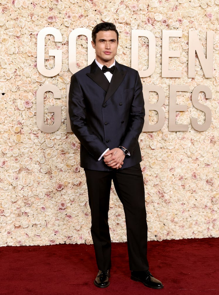 Charles Melton attends the 81st Annual Golden Globe Awards at The Beverly Hilton on January 07, 2024...