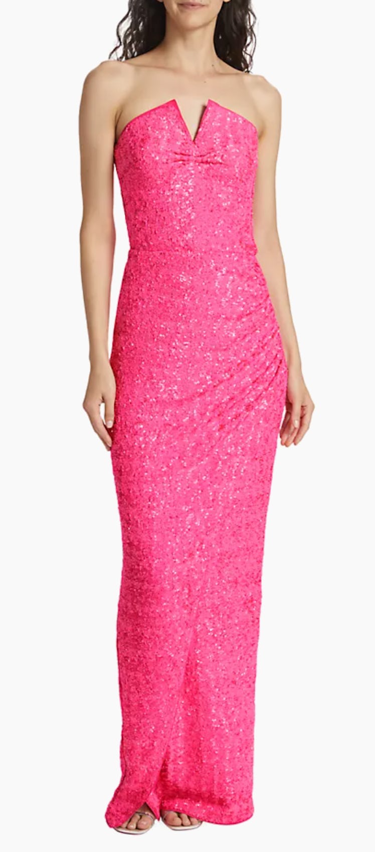 hot pink sequin gown