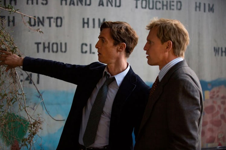 Matthew McConaughey as Rust Cohle and Woody Harrelson as Marty Hart in 'True Detective' Season 1