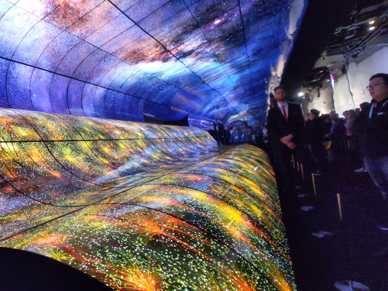 LG's waterfall TV display at CES 2020 booth