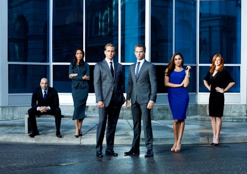Rick Hoffman as Louis Litt, Gina Torres as Jessica Pearson, Gabriel Macht as Harvey Specter, Patrick...