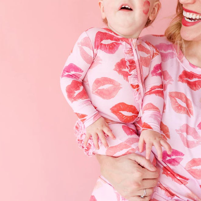 cute valentine's day pajamas for babies: Footie Ruffled Zippered One Piece from posh peanut
