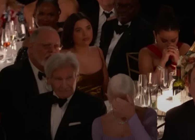 Selena Gomez, Harrison Ford, and Helen Mirren's reaction to a Golden Globes joke about 'Barbie'