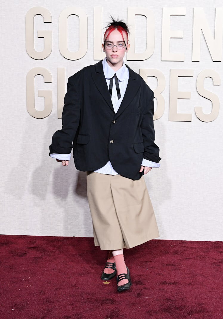 Billie Eilish at the 81st Golden Globe Awards held at the Beverly Hilton Hotel on January 7, 2024 in...