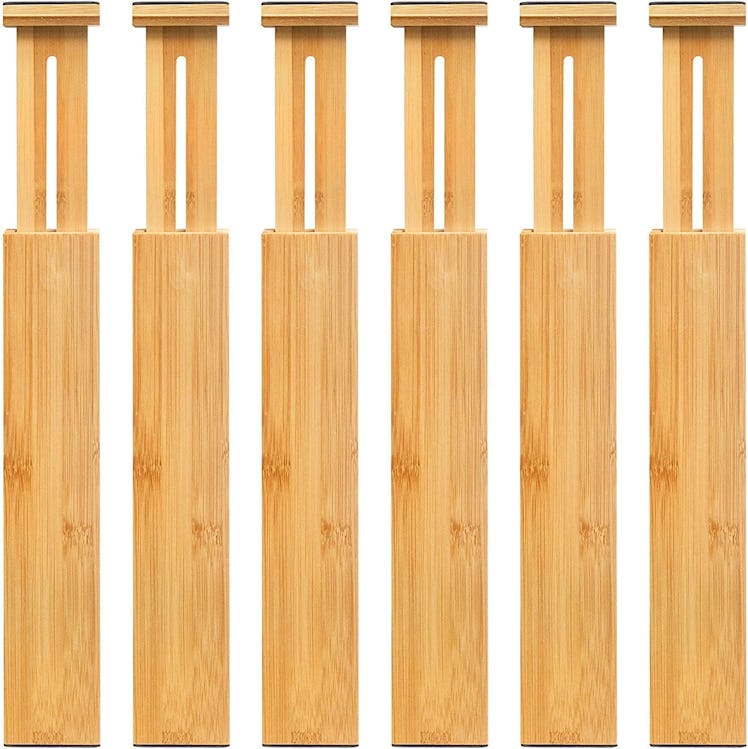 VaeFae Bamboo Drawer Dividers (6-Pack)