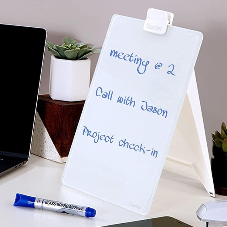 Quartet Glass Whiteboard Desktop Easel