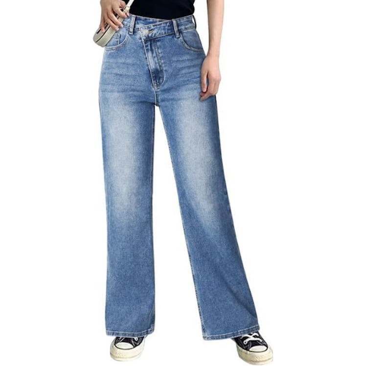 Genleck Crossover Wide Leg Jeans