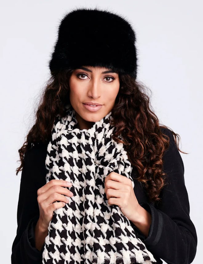 black russian style faux fur hat