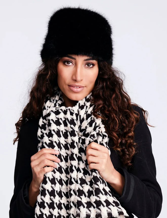 black russian style faux fur hat