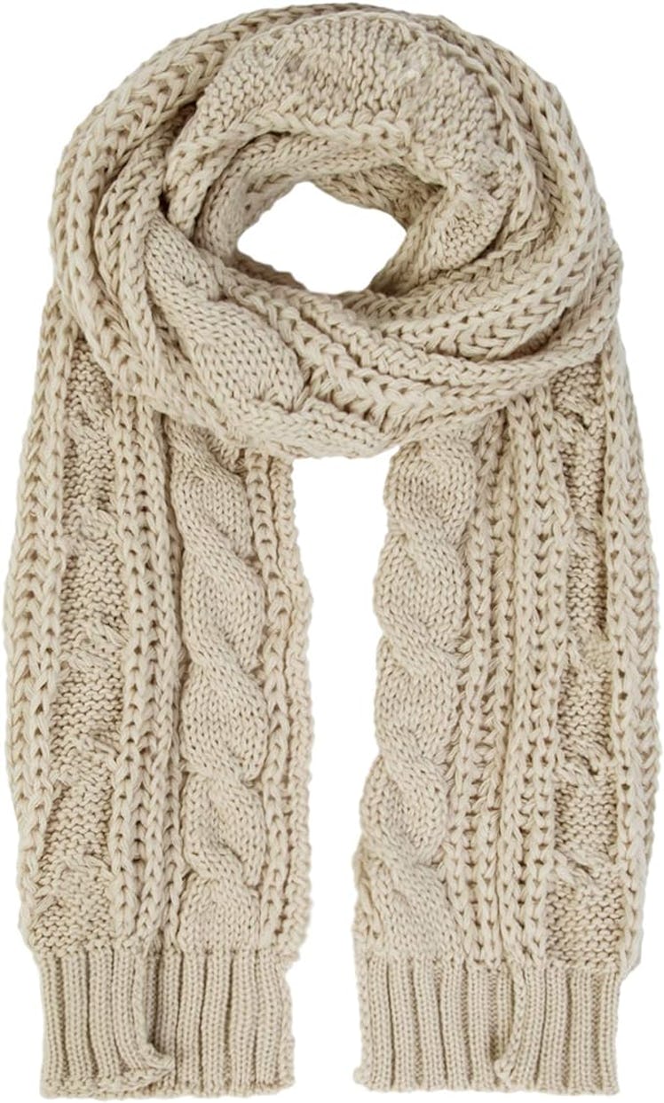 Aonal Thick Cable Knit Scarf