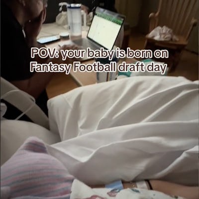A New Dad Attended His Fantasy Football Draft From The Delivery Room