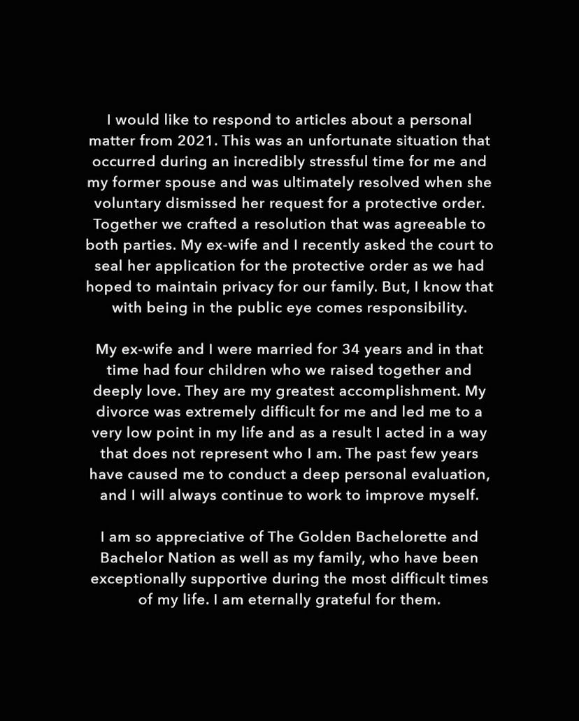 ‘Golden Bachelorette’ star Guy’s Instagram post. Screenshot via Instagram