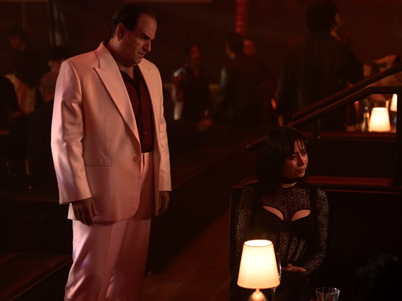 Colin Farrell and Cristin Milioti in The Penguin