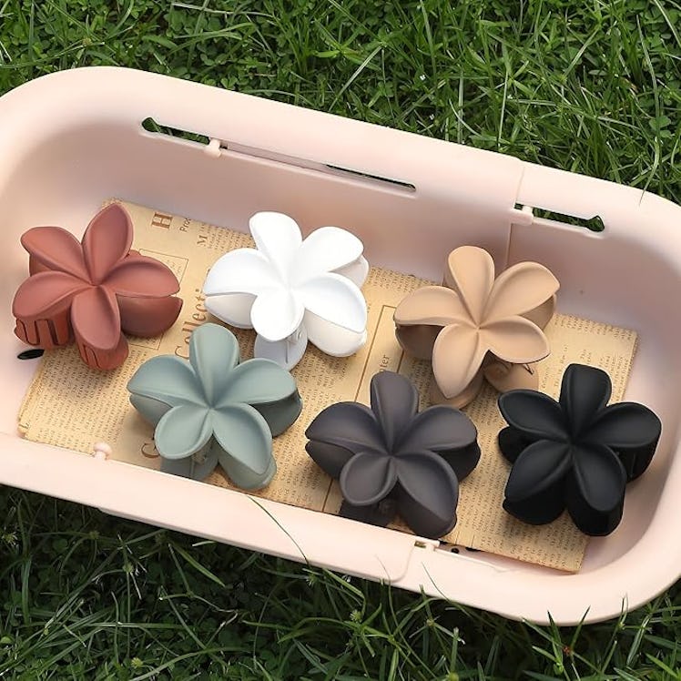 Sisiaipu Large Flower Claw Clips (6 Pieces)