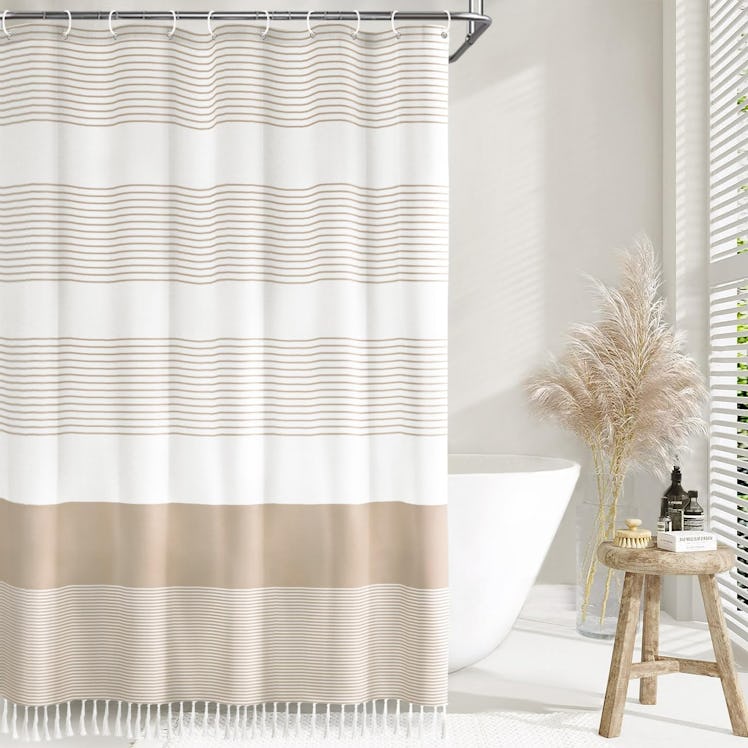 Awellife Boho Beige Shower Curtain