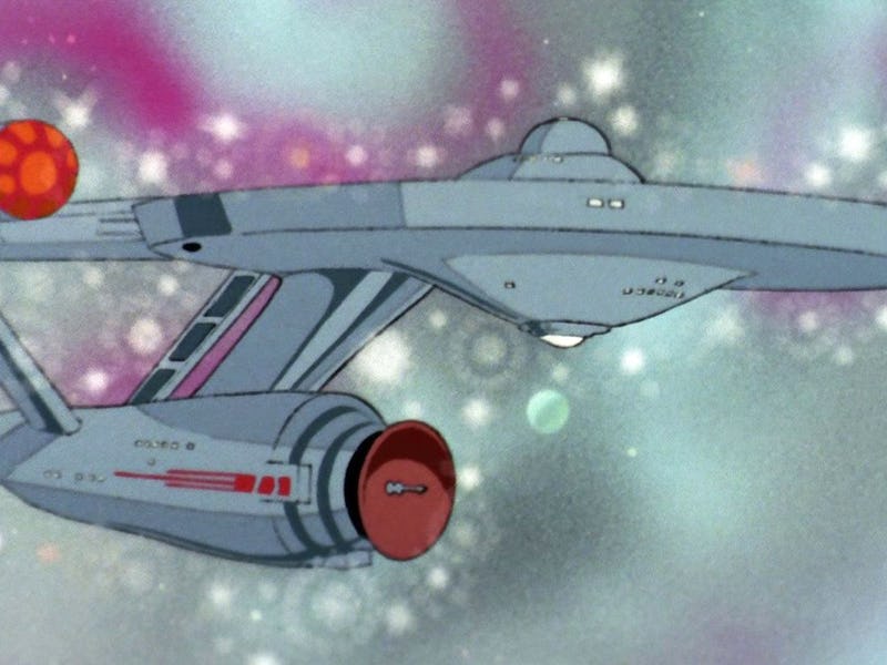 The USS Enterprise enters a reverse universe in 'Star Trek: The Animated Series.'