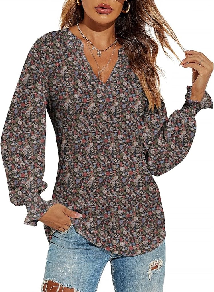 Romanstii Puff Long Sleeve Tunic Blouse