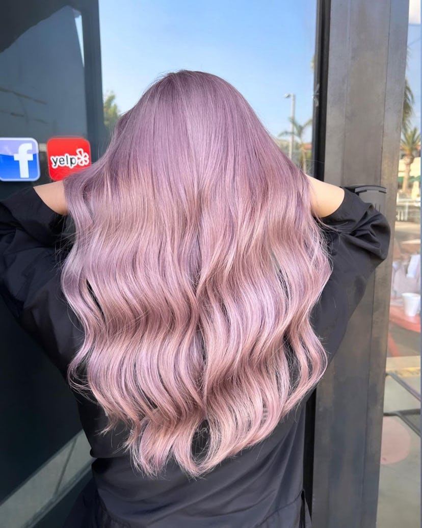Muted lavender hair is on-trend for winter 2024.