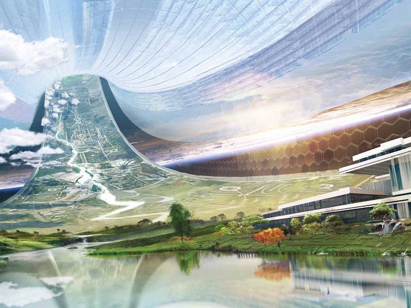The idyllic space habitat in the 2013 film 'Elysium.'